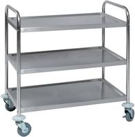Tafelwagen m. 3 laadvl. 825x500, roestvrij staal Tafelwagen m. 3 laadvl. 825x500, roestvrij staal