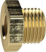 Reduceernippel kort, messing, BU G1/4", BI G1/8", RIEGLER