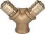 Verdeler 2-voudig, messing met 2 koppelingenNW7,2, BU G3/8" RIEGLER